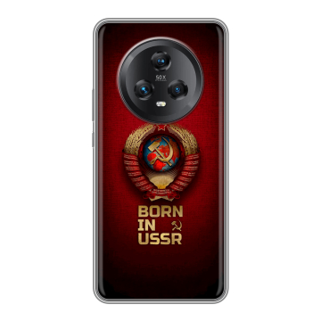 Силиконовый чехол на Honor Magic 5 с принтом Флаг Герб СССР