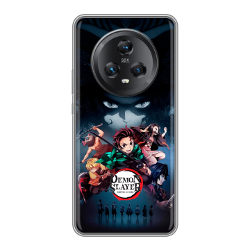 Силиконовый чехол на Honor Magic 5 с принтом Demon Slayer Клинок рассекающий демонов