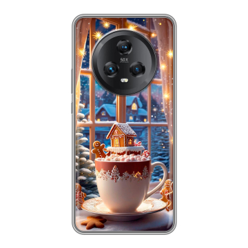 Силиконовый чехол на Honor Magic 5 с принтом Новый год