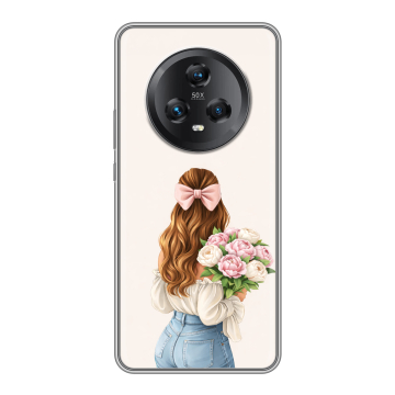 Силиконовый чехол на Honor Magic 5 с принтом женский