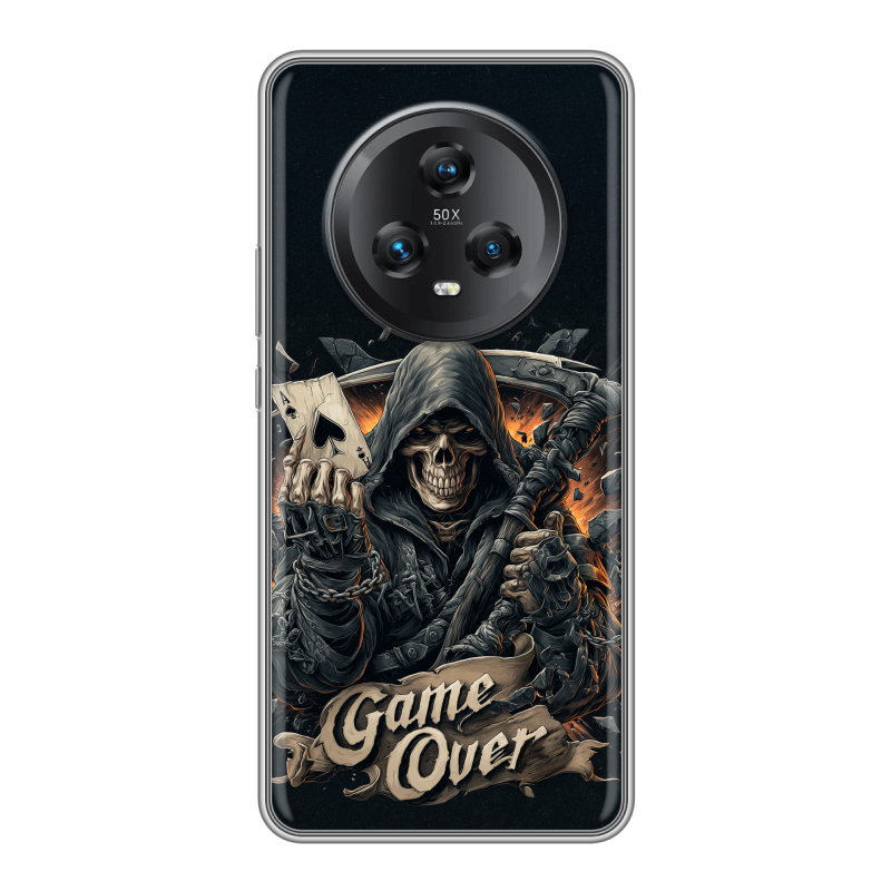 Силиконовый чехол на Honor Magic 5 с принтом Скелет карты Силиконовый чехол на Honor Magic 5 с принтом Скелет карты