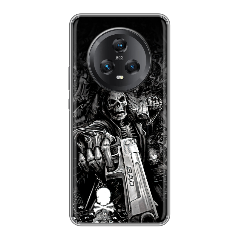 Силиконовый чехол на Honor Magic 5 с принтом Скелет Силиконовый чехол на Honor Magic 5 с принтом Скелет