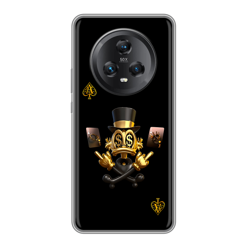 Силиконовый чехол на Honor Magic 5 с принтом Золотой скрудж макдак Силиконовый чехол на Honor Magic 5 с принтом Золотой скрудж макдак