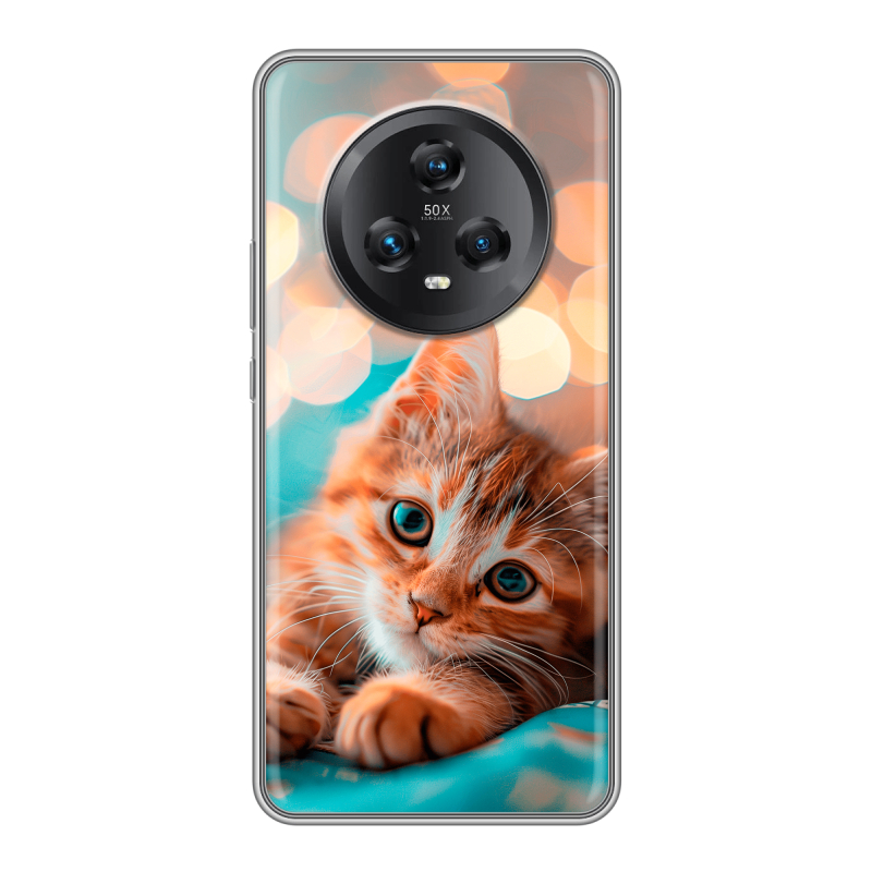 Силиконовый чехол на Honor Magic 5 с принтом котик Силиконовый чехол на Honor Magic 5 с принтом котик