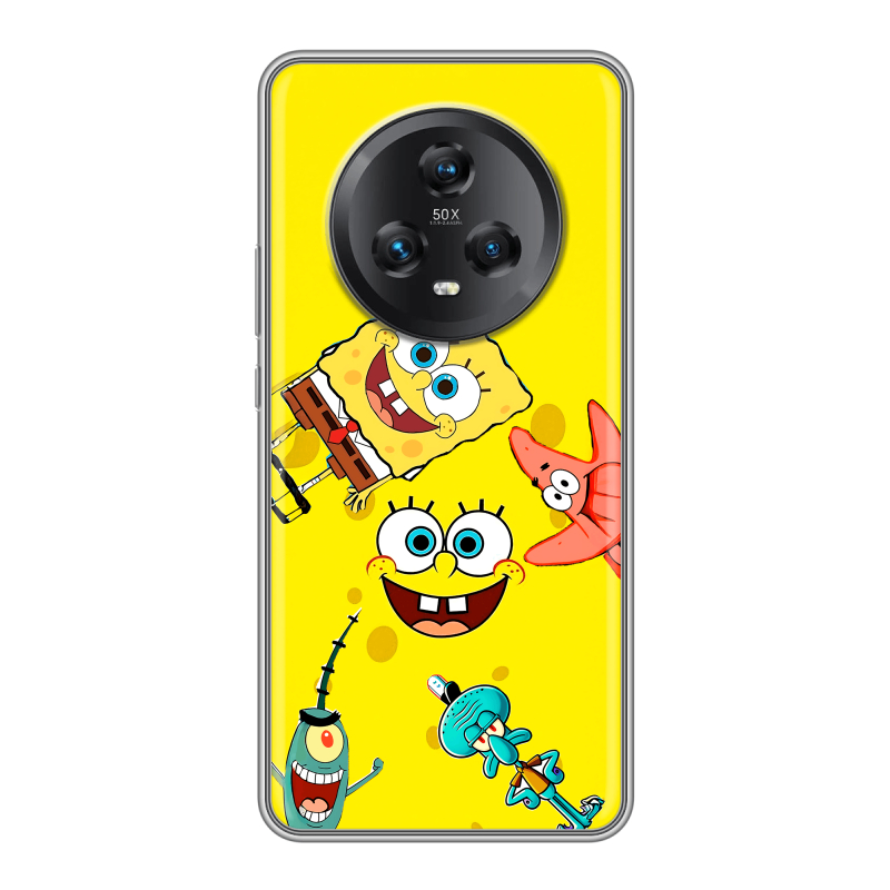 Силиконовый чехол на Honor Magic 5 с принтом Спанч боб Спанчбоб Силиконовый чехол на Honor Magic 5 с принтом Спанч боб Спанчбоб