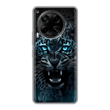 Силиконовый чехол на Tecno Camon 30 5G с принтом Темный леопард Силиконовый чехол на Tecno Camon 30 5G с принтом Темный леопард