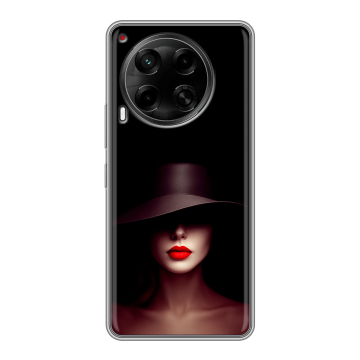 Силиконовый чехол на Tecno Camon 30 5G с принтом Девушка в шляпе