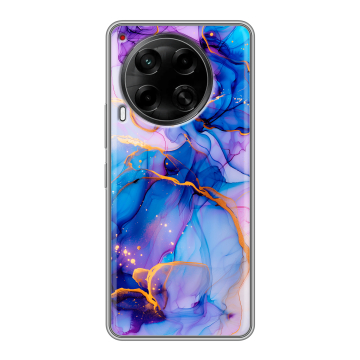 Силиконовый чехол на Tecno Camon 30 5G с принтом синий мрамор Силиконовый чехол на Tecno Camon 30 5G с принтом синий мрамор