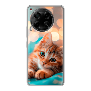Силиконовый чехол на Tecno Camon 30 5G с принтом котик