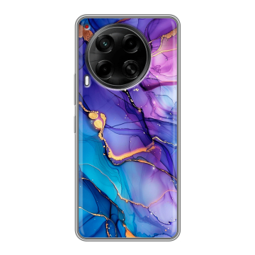 Силиконовый чехол на Tecno Camon 30 5G с принтом синий мрамор