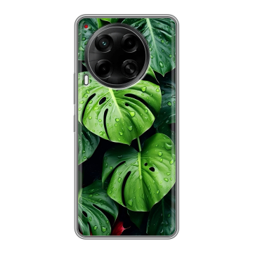 Силиконовый чехол на Tecno Camon 30 5G с принтом Листья