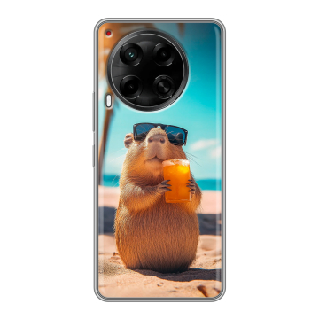 Силиконовый чехол на Tecno Camon 30 5G с принтом Капибара Силиконовый чехол на Tecno Camon 30 5G с принтом Капибара