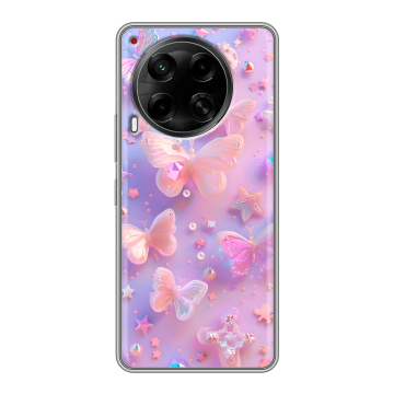 Силиконовый чехол на Tecno Camon 30 5G с принтом Бабочки Силиконовый чехол на Tecno Camon 30 5G с принтом Бабочки