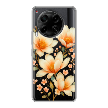 Силиконовый чехол на Tecno Camon 30 5G с принтом Цветы