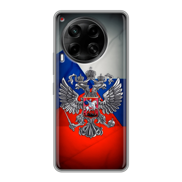 Силиконовый чехол на Tecno Camon 30 5G с принтом Флаг России Силиконовый чехол на Tecno Camon 30 5G с принтом Флаг России