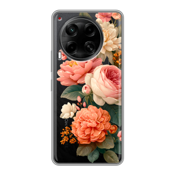 Силиконовый чехол на Tecno Camon 30 5G с принтом цветы