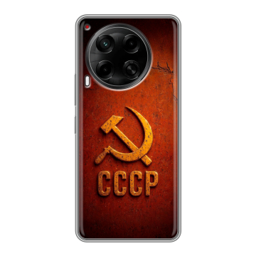 Силиконовый чехол на Tecno Camon 30 5G с принтом Флаг Герб СССР