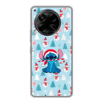 Силиконовый чехол на Tecno Camon 30 5G с принтом Стич Новый год Силиконовый чехол на Tecno Camon 30 5G с принтом Стич Новый год