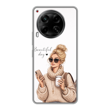 Силиконовый чехол на Tecno Camon 30 5G с принтом женский Силиконовый чехол на Tecno Camon 30 5G с принтом женский