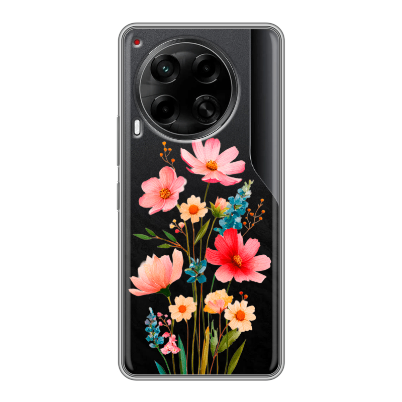 Силиконовый чехол на Tecno Camon 30 5G с принтом Цветы Силиконовый чехол на Tecno Camon 30 5G с принтом Цветы