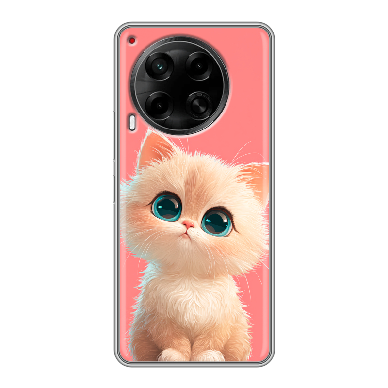 Силиконовый чехол на Tecno Camon 30 5G с принтом Розовый котенок Силиконовый чехол на Tecno Camon 30 5G с принтом Розовый котенок
