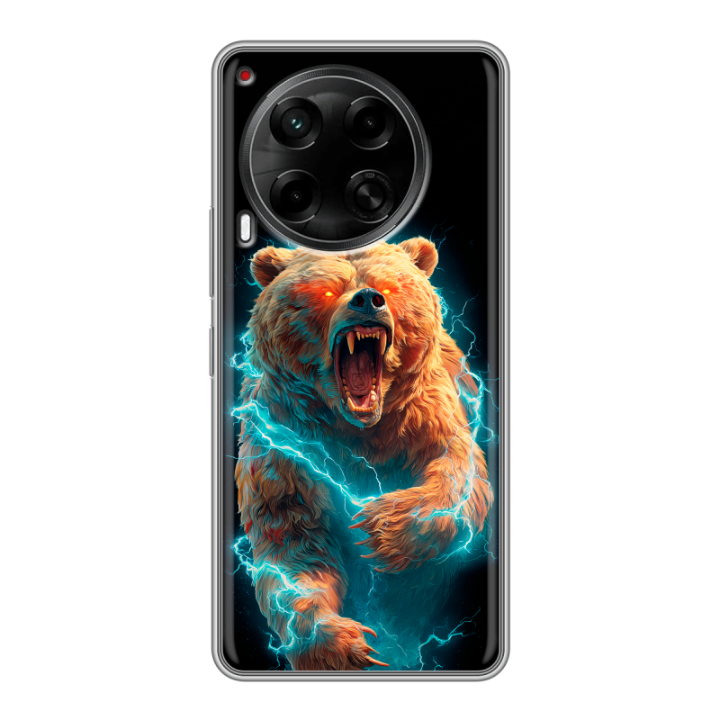Силиконовый чехол на Tecno Camon 30 5G с принтом Медведь Силиконовый чехол на Tecno Camon 30 5G с принтом Медведь