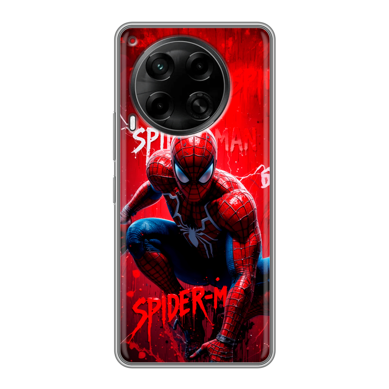 Силиконовый чехол на Tecno Camon 30 5G с принтом Spiderman Человек паук Силиконовый чехол на Tecno Camon 30 5G с принтом Spiderman Человек паук