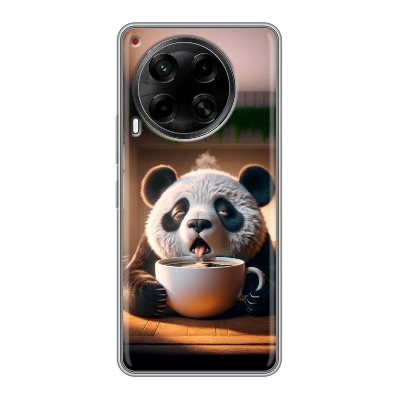Силиконовый чехол на Tecno Camon 30 5G с принтом смешная панда Силиконовый чехол на Tecno Camon 30 5G с принтом смешная панда