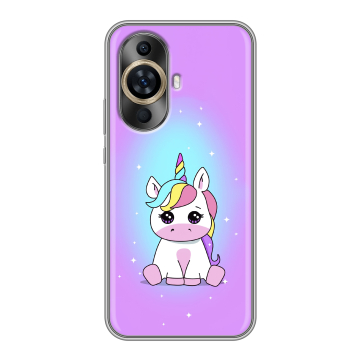 Силиконовый чехол на Huawei Nova 12S с принтом Единорог