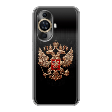Силиконовый чехол на Huawei Nova 12S с принтом Герб России