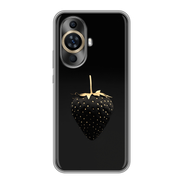 Силиконовый чехол на Huawei Nova 12S с принтом Черная клубника