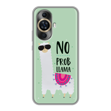 Силиконовый чехол на Huawei Nova 12S с принтом Лама
