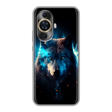 Силиконовый чехол на Huawei Nova 12S с принтом Волк ночной