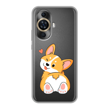 Силиконовый чехол на Huawei Nova 12S с принтом Корги