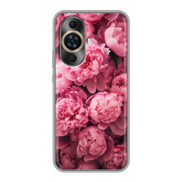Силиконовый чехол на Huawei Nova 12S с принтом цветы пионы