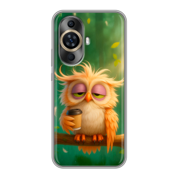 Силиконовый чехол на Huawei Nova 12S с принтом сова Силиконовый чехол на Huawei Nova 12S с принтом сова