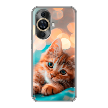 Силиконовый чехол на Huawei Nova 12S с принтом котик