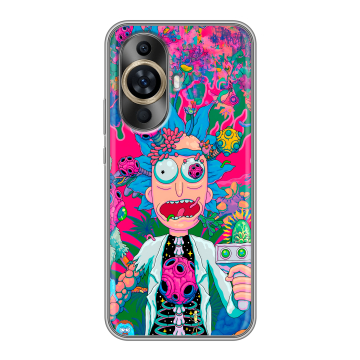 Силиконовый чехол на Huawei Nova 12S с принтом Рик и Морти Rick Morty