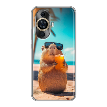 Силиконовый чехол на Huawei Nova 12S с принтом Капибара