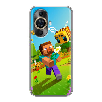 Силиконовый чехол на Huawei Nova 12S с принтом Майнкрафт Minecraft