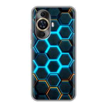 Силиконовый чехол на Huawei Nova 12S с принтом Неоновые соты Силиконовый чехол на Huawei Nova 12S с принтом Неоновые соты