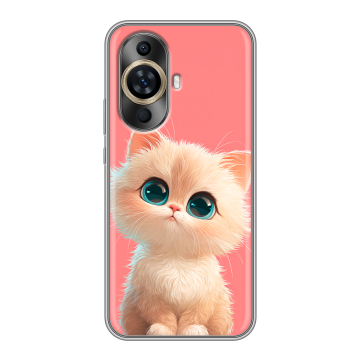 Силиконовый чехол на Huawei Nova 12S с принтом Розовый котенок Силиконовый чехол на Huawei Nova 12S с принтом Розовый котенок