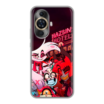 Силиконовый чехол на Huawei Nova 12S с принтом Hazbin Hotel Отель Хазбин