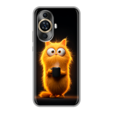 Силиконовый чехол на Huawei Nova 12S с принтом Смешной кот