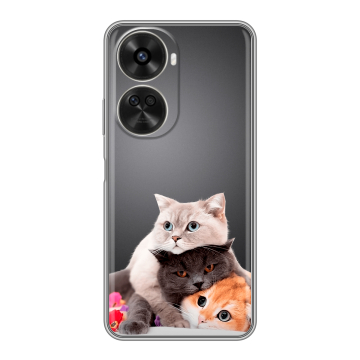 Силиконовый чехол на Huawei Nova 12SE с принтом Кошки Силиконовый чехол на Huawei Nova 12SE с принтом Кошки