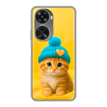 Силиконовый чехол на Huawei Nova 12SE с принтом Котенок в шапке