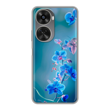 Силиконовый чехол на Huawei Nova 12SE с принтом Голубые цветы