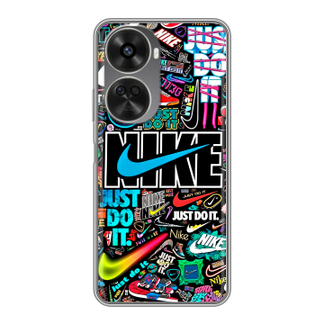 Силиконовый чехол на Huawei Nova 12SE с принтом найк nike черный