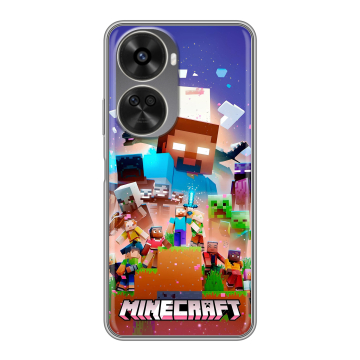 Силиконовый чехол на Huawei Nova 12SE с принтом Майнкрафт Minecraft