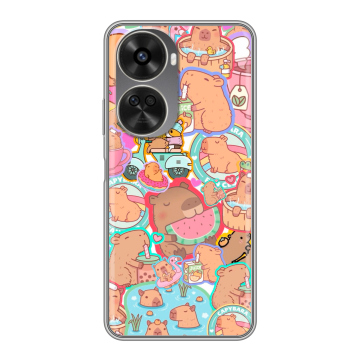 Силиконовый чехол на Huawei Nova 12SE с принтом капибары